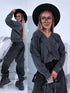 Knitted sweater "GLITTER BOW MO-4006" - DARK GRAY